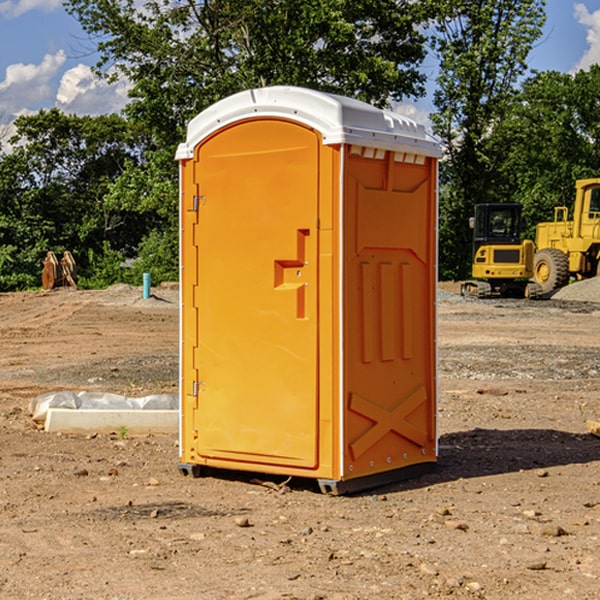 how often are the portable restrooms cleaned and serviced during a rental period in Gorham Kansas